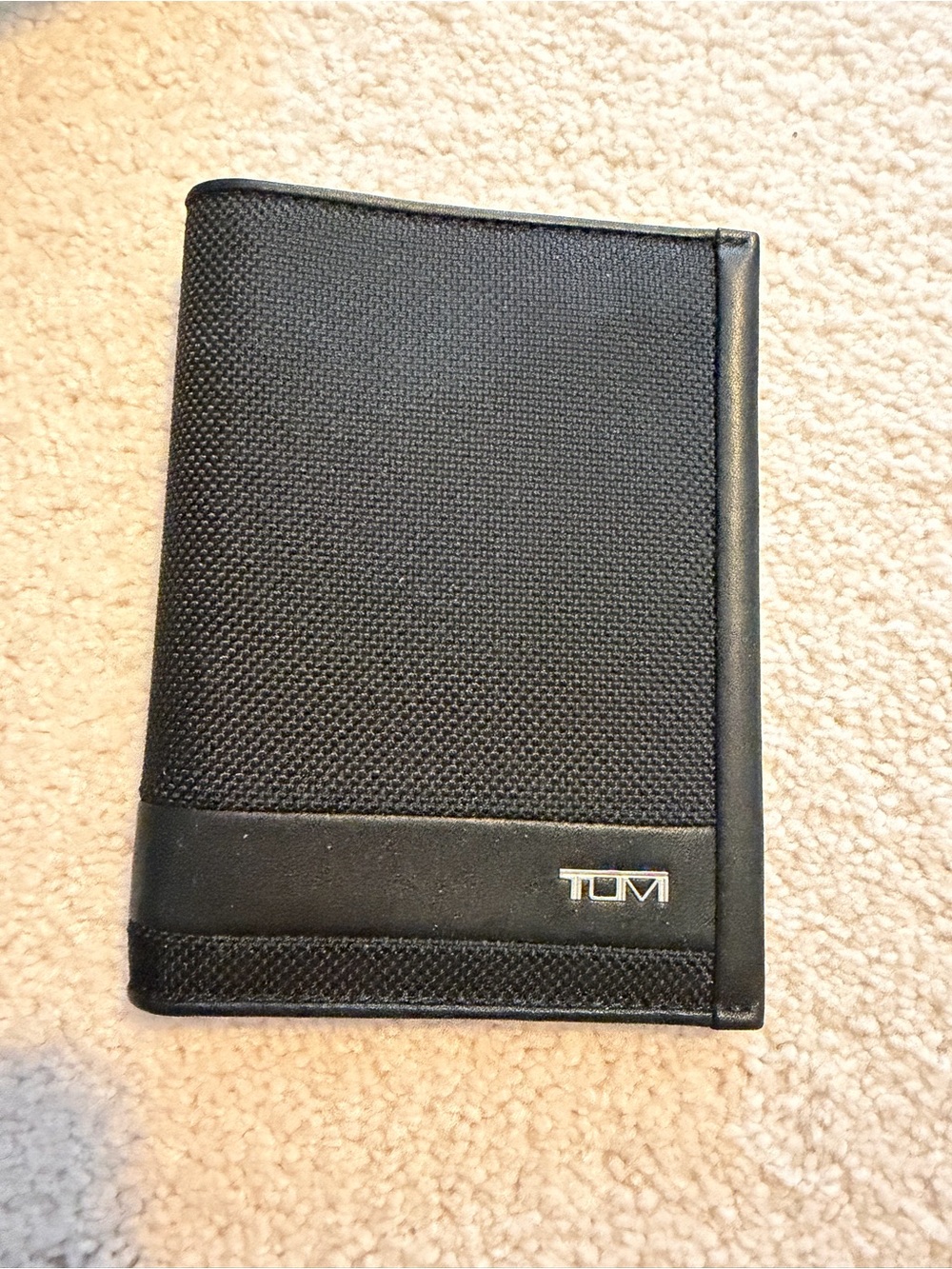 Tumi Black Textured Nylon Card & Passport Holder